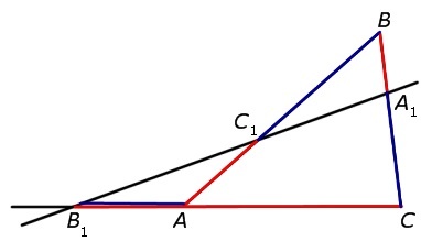 Доказательство теоремы Менелая