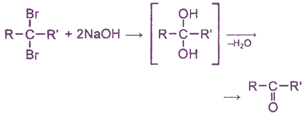 В процессе гидролиза дигалогеналканов
